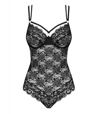 Obsessive Lace Bodysuit - Black