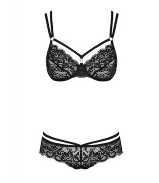 Obsessive 2-piece Lace Bra Set - Black