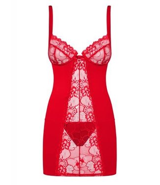 Obsessive Heartina Negligé Met String - Rood