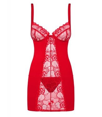 Obsessive Heartina Negligee With Thong - Red