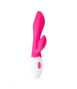 Easytoys Vibe Collection Vibrador de conejito de silicona para el punto G - Rosa/Blanco