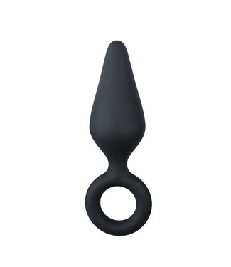 Easytoys Anal Collection Schwarze Buttplugs mit Zugring - Mittlere Größe