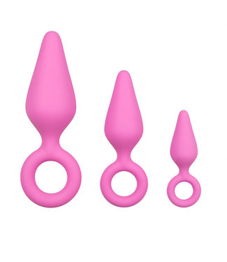 Easytoys Anal Collection Roze buttplugs met trekring - setje