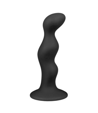 Easytoys Anal Collection Geribbelde zwarte siliconen dildo