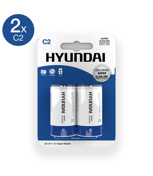 Hyundai Super Alkaline C Batteries - 2 pcs