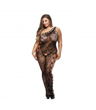 Baci Lingerie Baci - Body de cuerpo entero de rejilla sin entrepierna de un solo hombro -