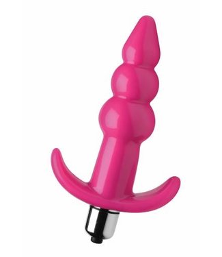 Frisky Bubbly Vibrating Anal Plug With Ribbing