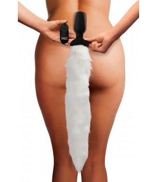 Tailz Vibrating Anal Plug With Fox Tail - White