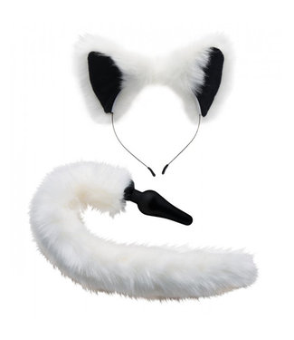 Tailz Ensemble de queue et oreilles de renard blanches