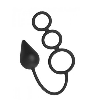 Master Series Triple Threat Silicone Tri-Cock Ring and Plug