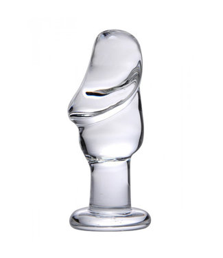 Prisms Erotic Glass Asvini Glass Butt Plug - Transparent