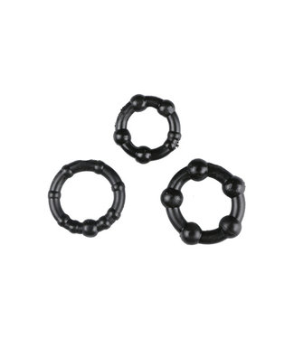 Trinity Vibes Black Performance Erection Rings - Paquete de anillos para erección