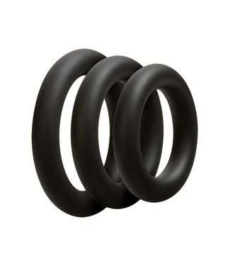 OptiMALE Doc Johnson 3 cockrings C-Ring Set Thick Noir