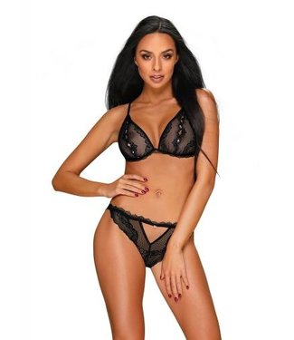 Obsessive Millagro Ensemble soutien-gorge 2 pièces avec chaîne - Noir