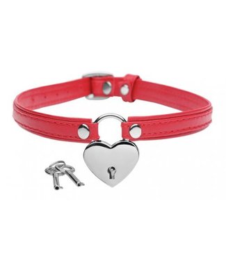 Master Series Heart Lock - Collar Met Sleutels - Rood