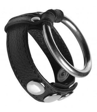 Strict Leather Cock Gear Leren Cockring Met metalen Ring