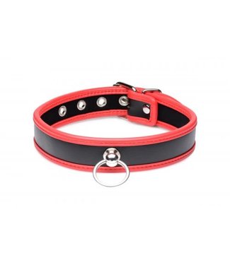 Master Series Opvallende Collar Met O-ring - Zwart/Rood