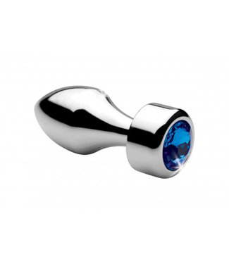 Booty Sparks Aluminum Buttplug Met Blauw Kristal - Klein