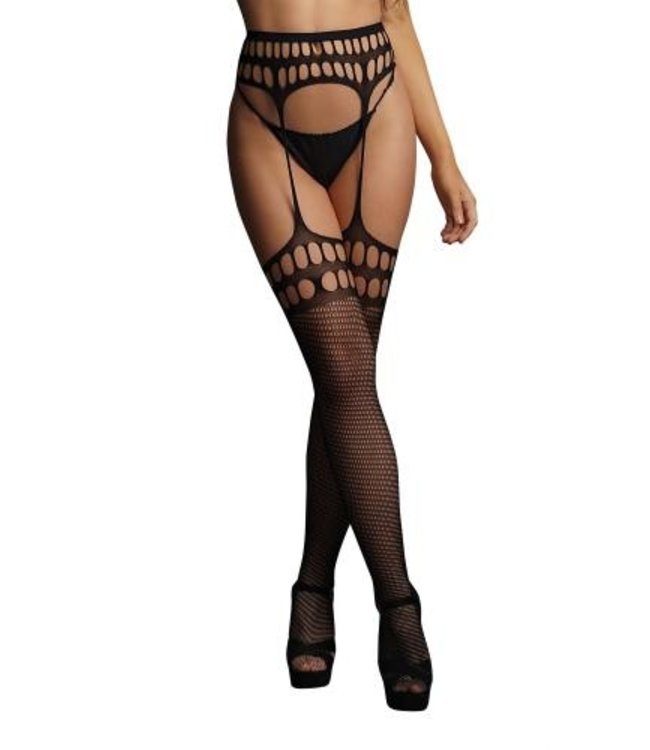 Le Desir Jarretelpanty met grote mazen zwart
