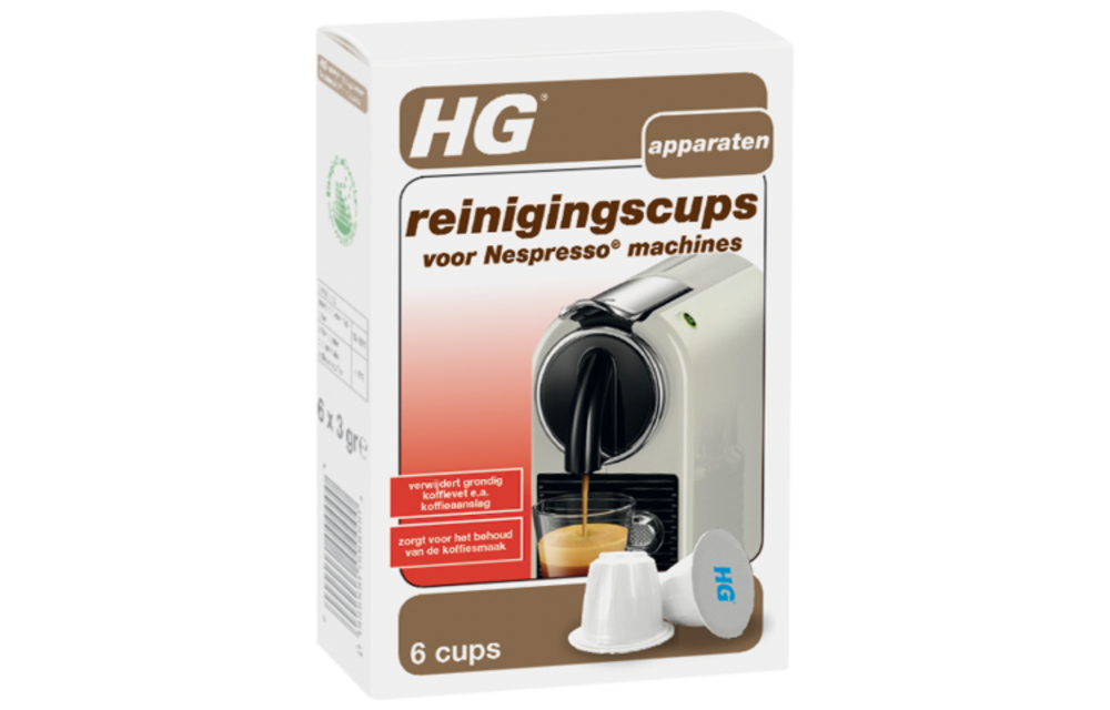 HG - Reinigingscups voor Nespresso apparaten - 6 stuks