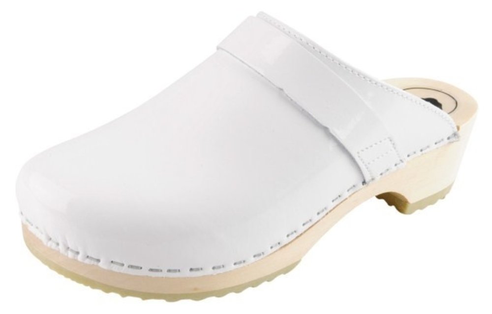 BigHorn - 6006 clog wit lak met witte zool - Maat 40