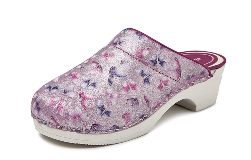 Bighorn - 5030 clog buigzame zool vlinder roze - Maat 37