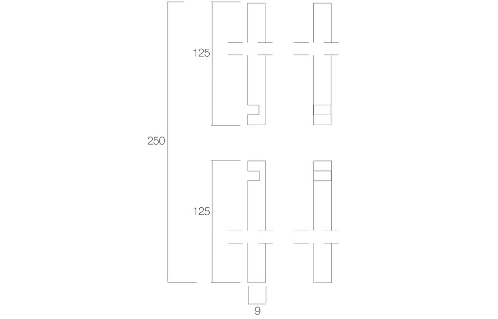 Stangenset deurespagnolet 2 x 125 cm messing gelakt
