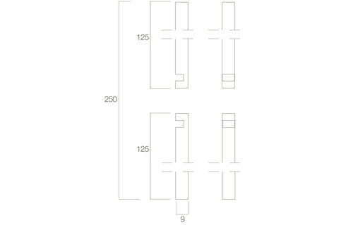 Stangenset deurespagnolet 2 x 125 cm messing gelakt