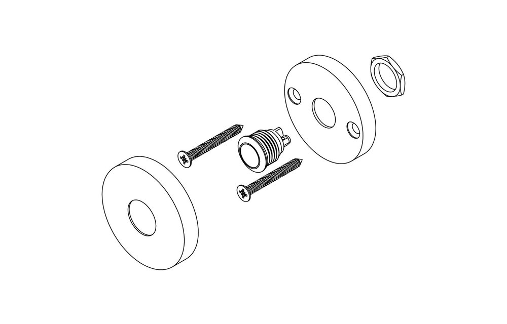 Intersteel Deurbel rond verdekt ø53x10 rvs/mat zwart