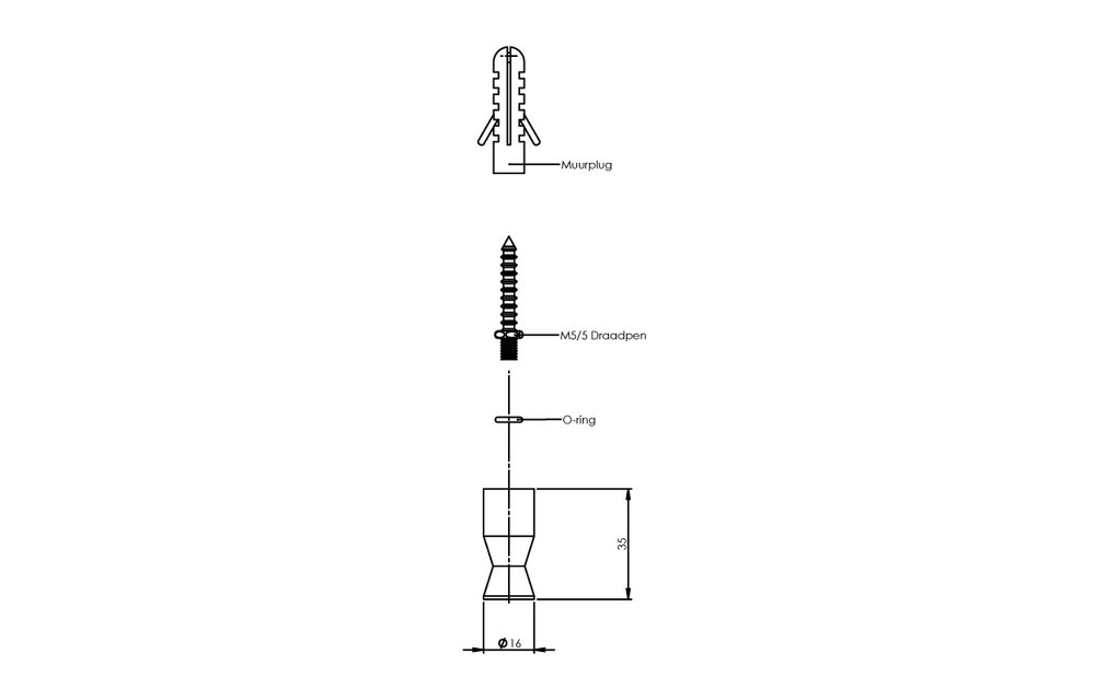 Handdoekhaakje trapezium rvs geborsteld