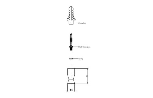 Handdoekhaakje trapezium rvs geborsteld