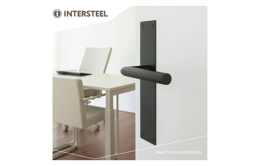 Deurkruk Jura met schild 250x55x2mm blind zwart