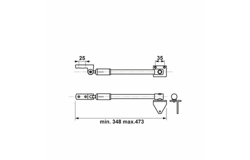 AXA - Telescopische raamuitzetter - 30EX 348mm Zwart
