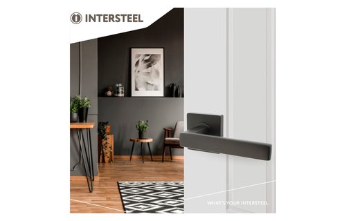 Deurkruk Hera op vierkante rozet 55x55x10 mm antracietgrijs