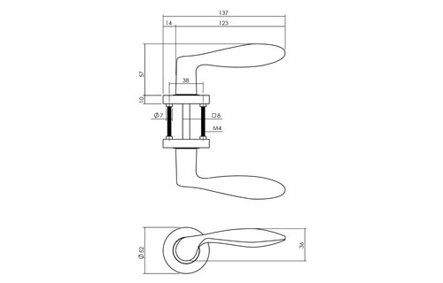 Deurkruk George op ronde rozet Ø52x10 mm antracietgrijs