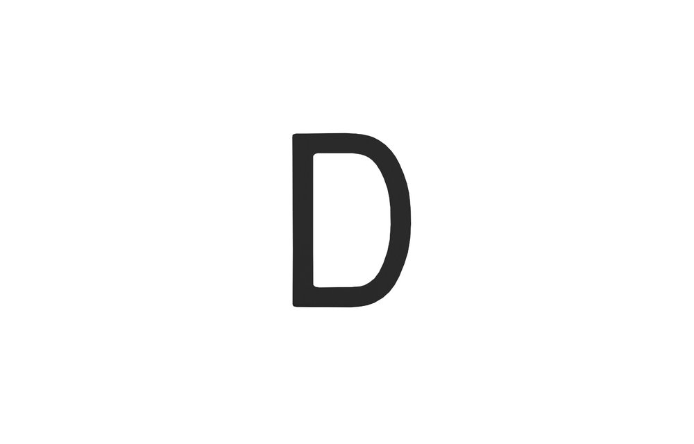 Huisletter D 100 mm zwart