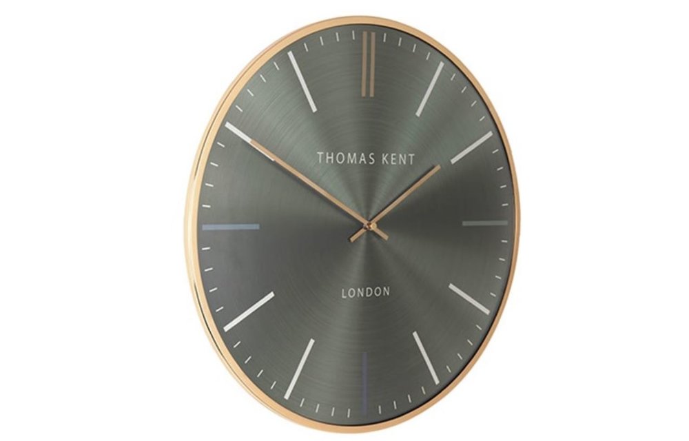 Thomas Kent - Klok rond Oyster - 65cm - Avocado groen met goud