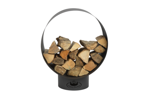 Esschert - Haardhoutopslag - Design rond - Zwart