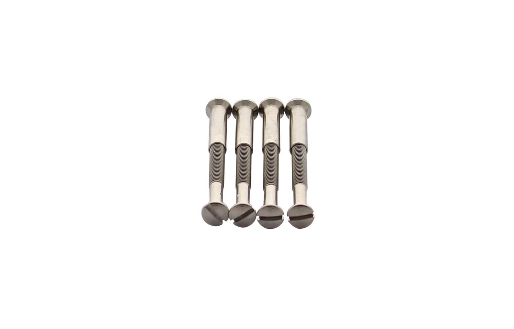 4 Patentboutjes m4x38 mm met hulsjes m4 staal vernikkeld
