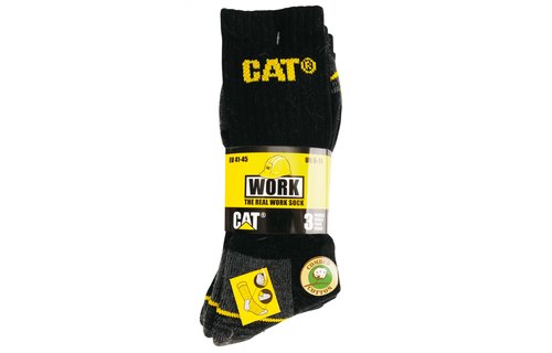 CAT - Sokken 3 paar per bundel zwart/grijs