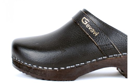 Gevavi - Dakota open schoenklomp hout zwart