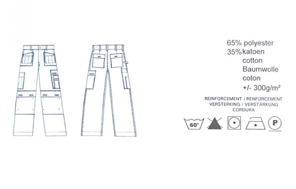Gevavi Workwear - GW02 multibroek zwart