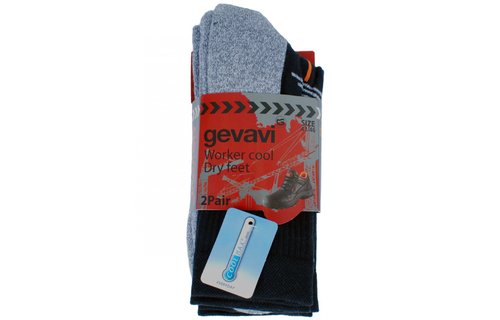 Gevavi Workwear - GW81 Coolmax sok 2 paar/bundel zwart