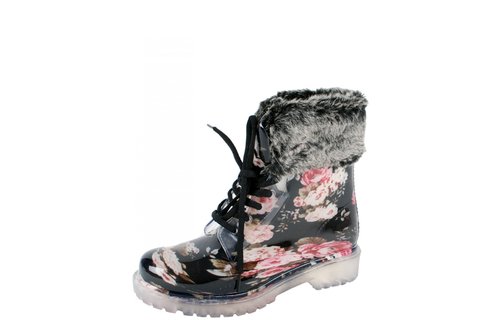 Gevavi Boots - Hind gevoerde meisjes en dameslaars pvc zwart