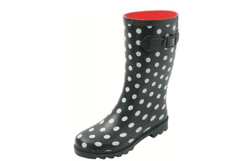 Gevavi Boots - Stip dameslaars rubber zwart