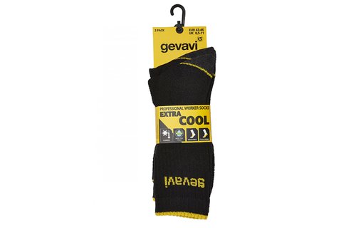 Gevavi - ST04 extra cool sokken 2 paar/bundel zwart