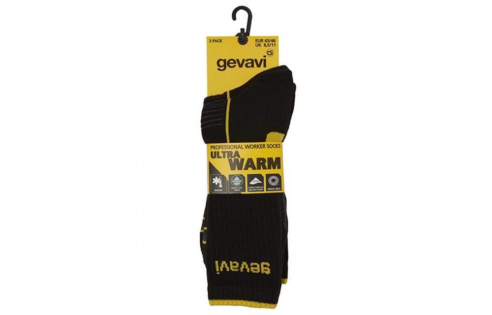 Gevavi - ST06 ultra warm sokken 2 paar/bundel zwart