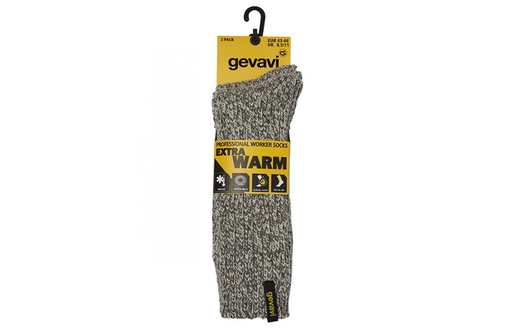 Gevavi - ST07 extra warm sokken 2 paar/bundel grijs