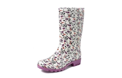 Gevavi Boots - Rose kinder- en dameslaars pvc wit/bloem