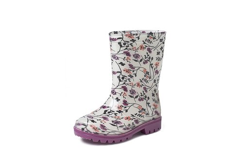 Gevavi Boots - Rose kinder- en dameslaars pvc wit/bloem